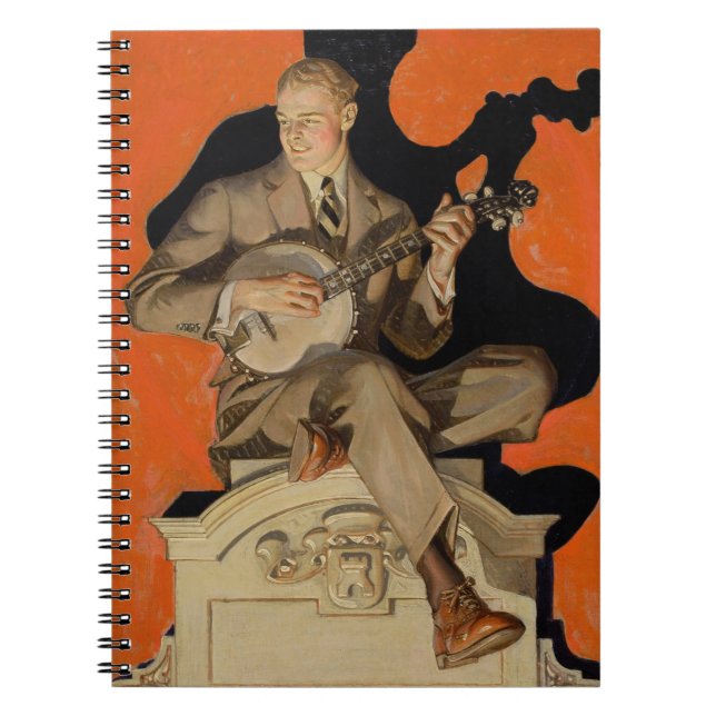 Carnet J.C. Leyendecker Banjo Player 1920 Art Deco Art (Devant)