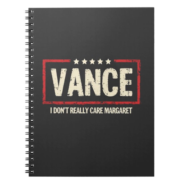 Carnet J. D Vance Mème drôle Je ne m'intéresse pas vraime (Devant)