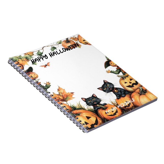 Carnet Jack-o'-lantern, Chats noirs et Écarce (Côté Droit)