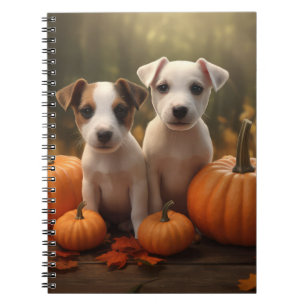 Carnet Jack Russell Puppy Automne Citrouille de plaisir