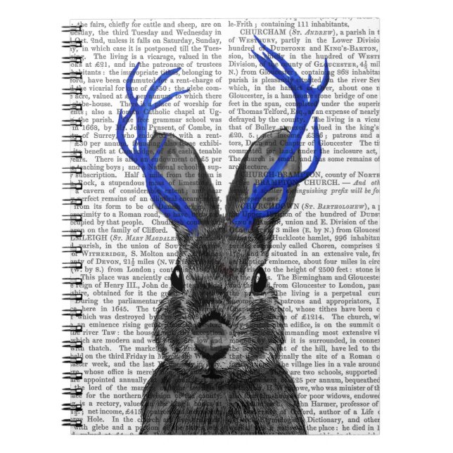 Carnet Jackalope avec Antlers Bleus (Devant)
