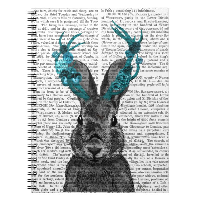 Carnet Jackalope avec Antlers Turquoise (Devant)