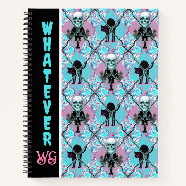 Carnet Jacquard Whimsigothique Rose & Turquoise Barbed (Devant)