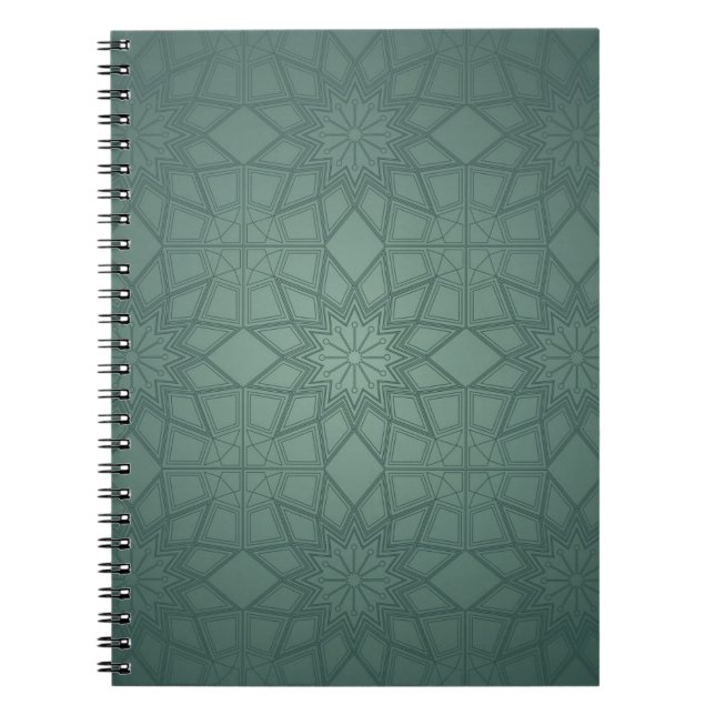 Carnet Jade Green Ornate Motif géométrique (Devant)