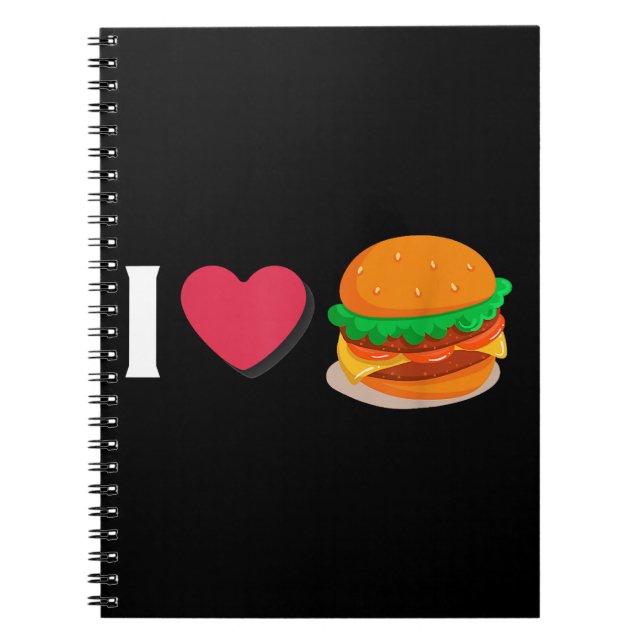 Carnet J'adore Burger Cheeseburger Manger Malsain  (Devant)