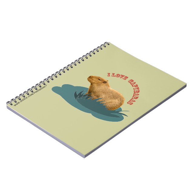 Carnet J'adore les capybaras Amoureux de capybara mignon (Côté gauche)