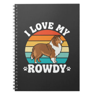 Carnet J'adore mon Sheltie rétro turbulent