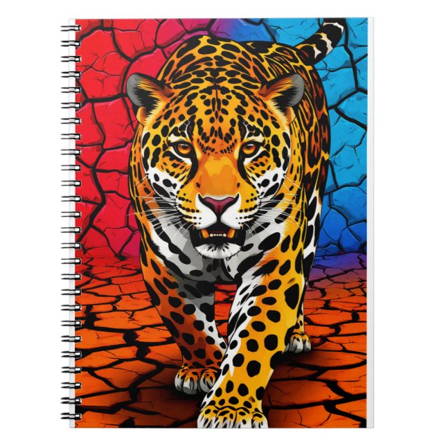 Carnet Jaguar sur fond de terre fissurée (Devant)