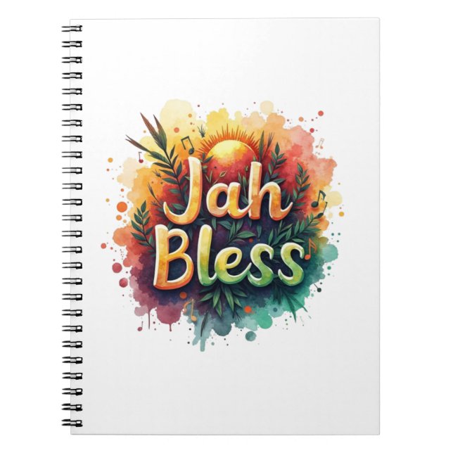 Carnet Jah Bless Reggae Watercolor (Devant)