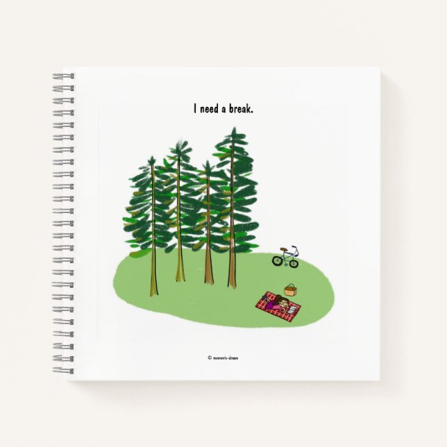 Carnet J'ai besoin d'un carré de note de pause (Devant)