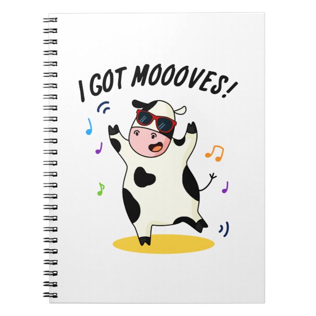 Carnet J'ai des mouvements Vache drôle qui danse Pun  (Devant)