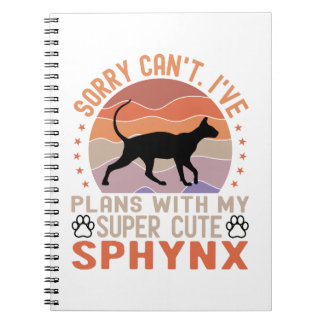 Carnet J'ai des plans avec mon chat Sphynx