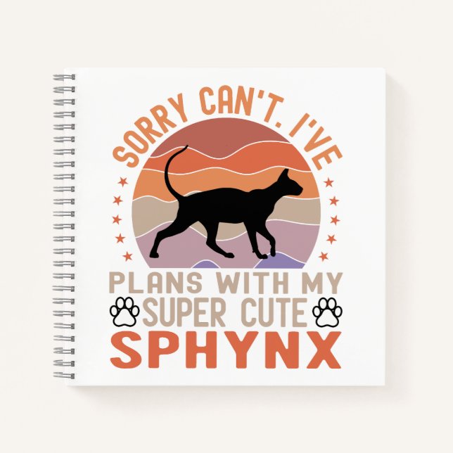 Carnet J'ai des plans avec mon chat Sphynx (Devant)