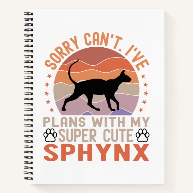 Carnet J'ai des plans avec mon chat Sphynx (Devant)