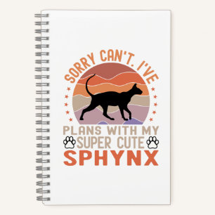 Carnet J'ai des plans avec mon chat Sphynx