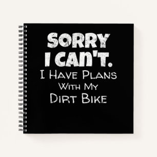 Carnet J'Ai Des Plans Avec Mon Dirt Vélo Cadeau
