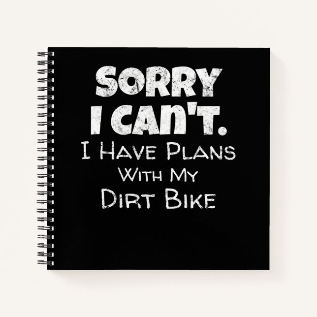 Carnet J'Ai Des Plans Avec Mon Dirt Vélo Cadeau (Devant)