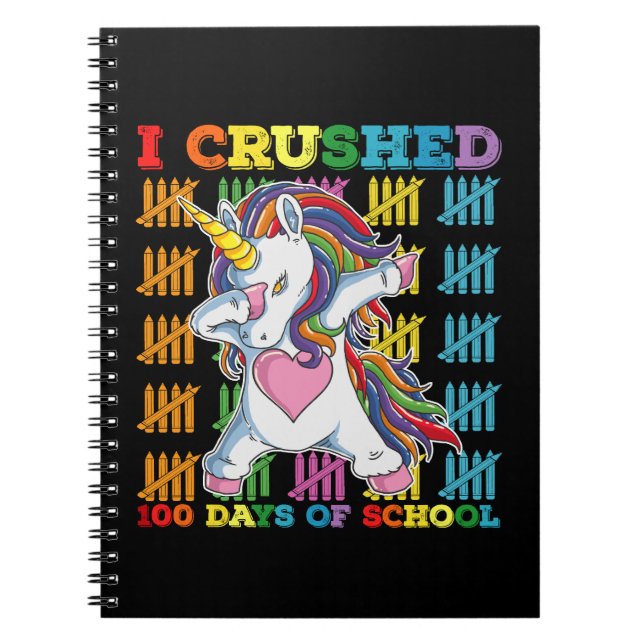 Carnet J'ai écrasé 100 jours de licorne de l'école (Devant)