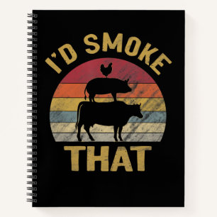 Carnet J'Ai Fumé Que Drôle BBQ Viande Fumeur Grill Cade