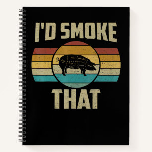 Carnet J'Ai Fumé Que Drôle Rétro BBQ Pig Grill De Viande