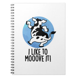 Carnet J'aime bouger c'est drôle jeu de mots vache