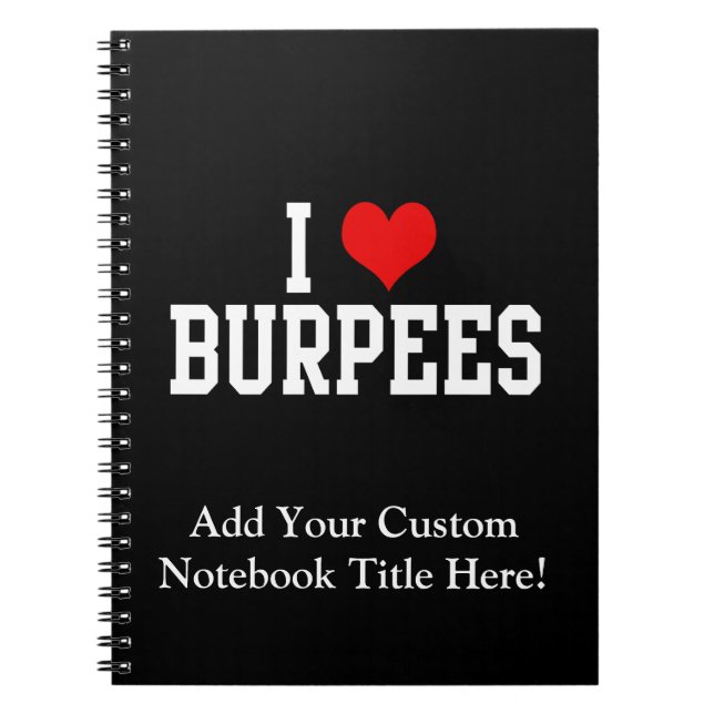 Carnet J'aime Burpees, forme physique (Devant)
