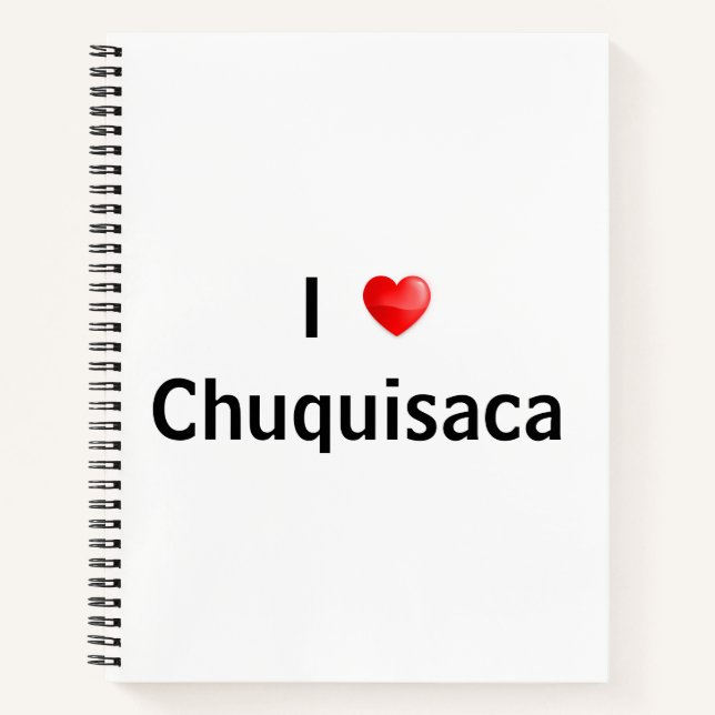 Carnet J'aime Chuquisaca (Devant)