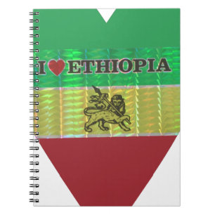 Carnet J'aime Ethiopie Beaux Coeurs Couleurs
