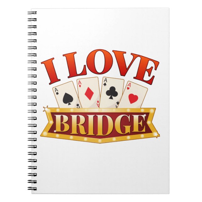 Carnet J'aime Joueur de carte de pont (Devant)