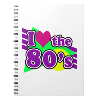 Carnet J'aime la partie au néon géométrique d'années '80