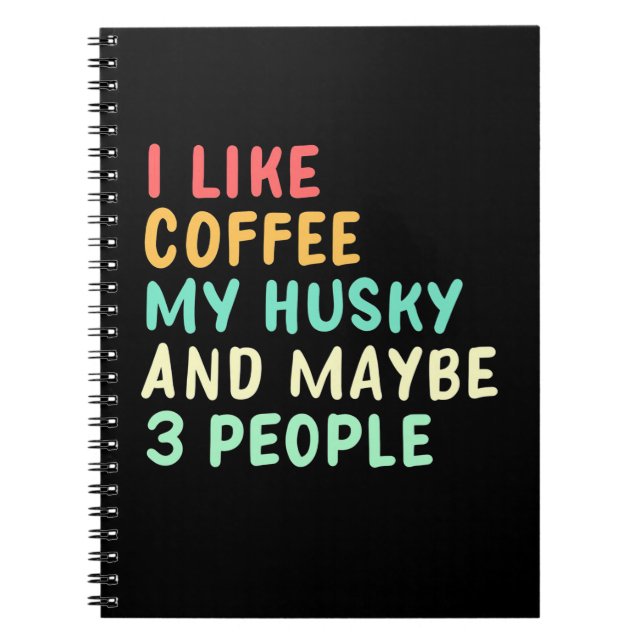 Carnet J'Aime Le Café Et Mon Husky (Devant)