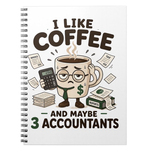 Carnet J'aime le café et peut-être 3 comptables drôles (Devant)