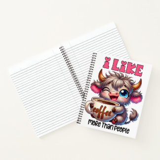 Carnet J'aime le café plus que les gens 