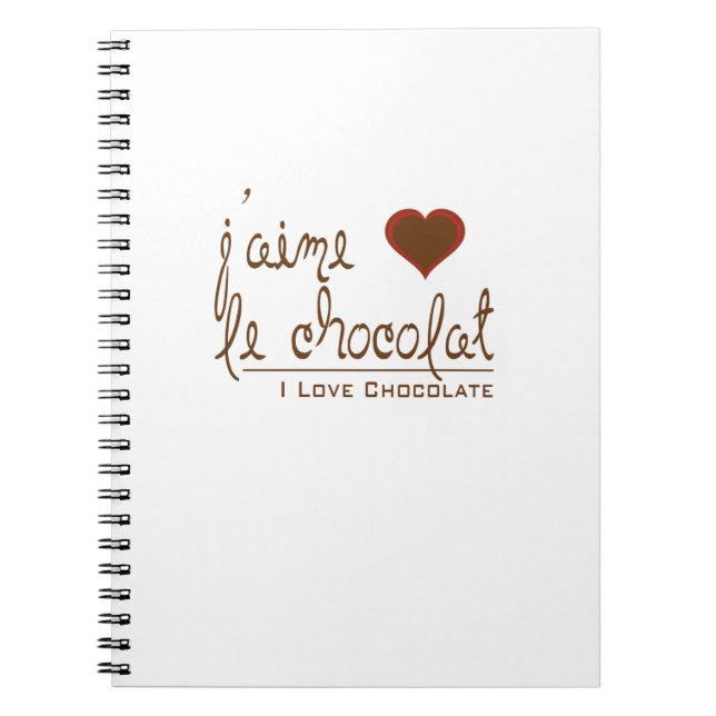 Carnet J'aime le chocolat, en français ! (Devant)