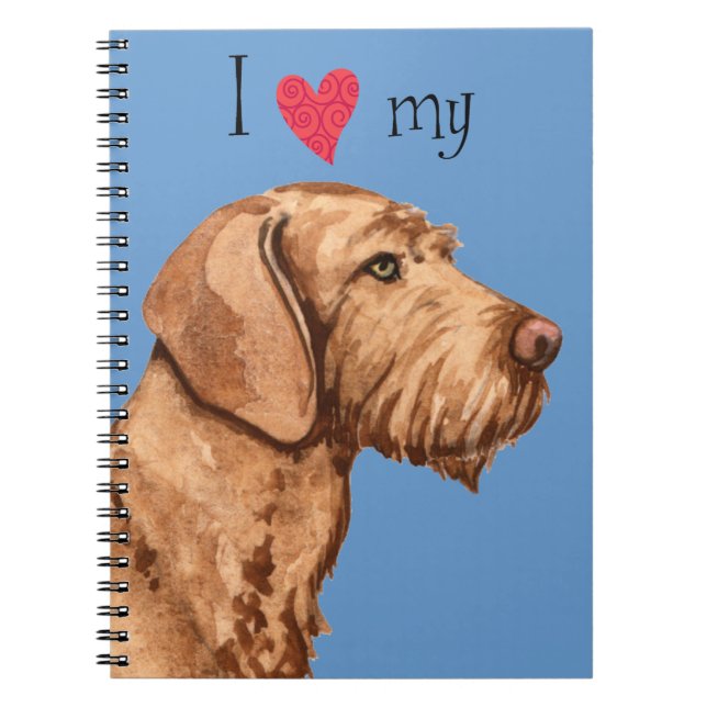 Carnet J'aime ma À poils durs Vizsla (Devant)