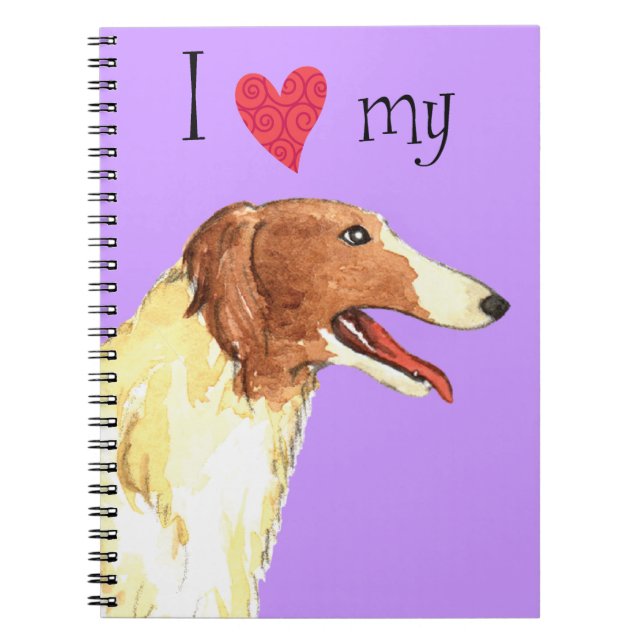 Carnet J'aime mon Borzoi (Devant)