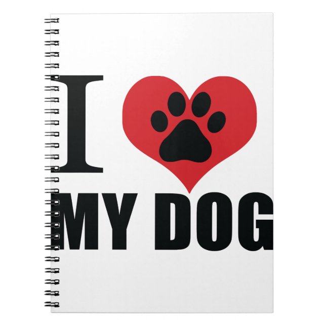 Carnet J'aime mon chien jeter l'oreiller (Devant)