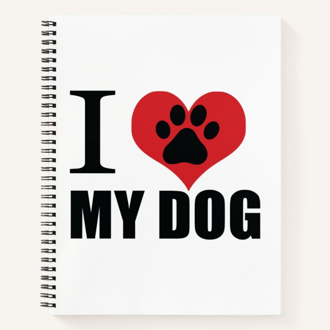 Carnet J'aime mon chien jeter l'oreiller (Devant)