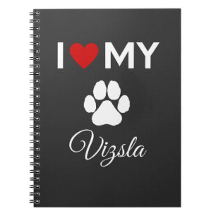 Carnet J'aime mon chien Vizsla texte personnalisé