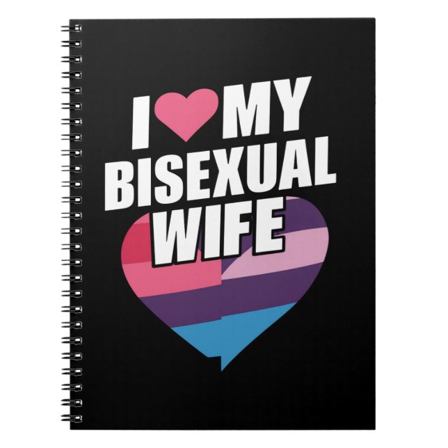 Carnet J'aime mon épouse bisexuelle Fierté Bi Drapeau Bis (Devant)