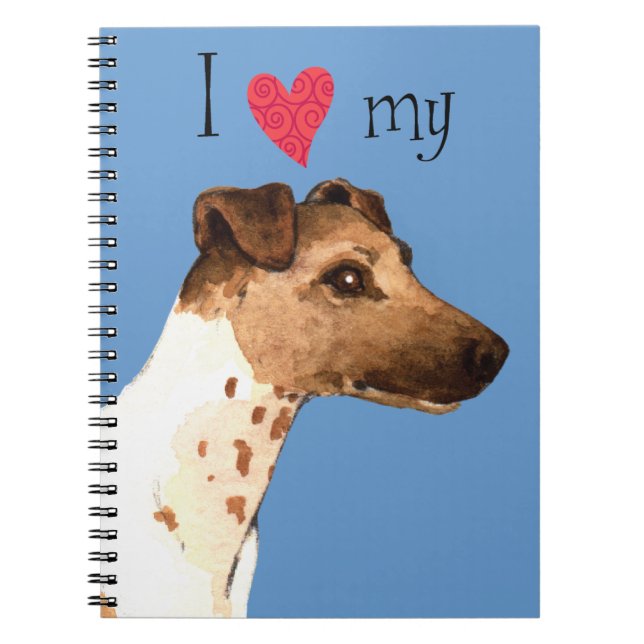 Carnet J'aime mon Fil Fou Fox Terrier (Devant)