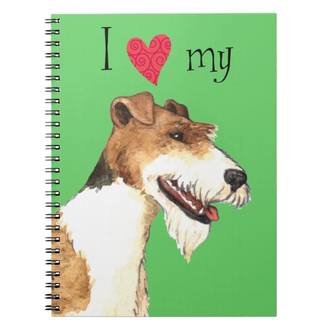Carnet J'aime mon Fox Terrier de fil (Devant)