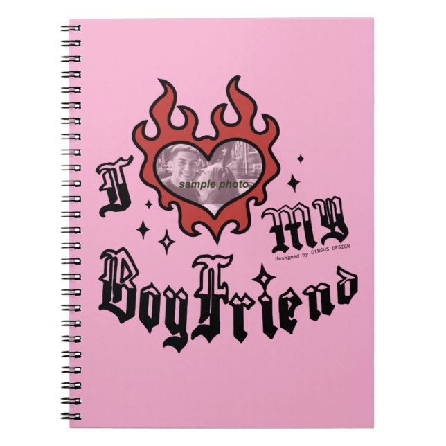 Carnet J'aime mon petit ami - Rouge - DingusDesign  (Devant)