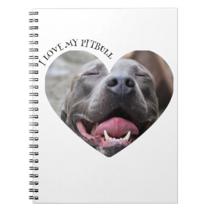 Carnet J'aime mon pitbull chien photo personnalisée