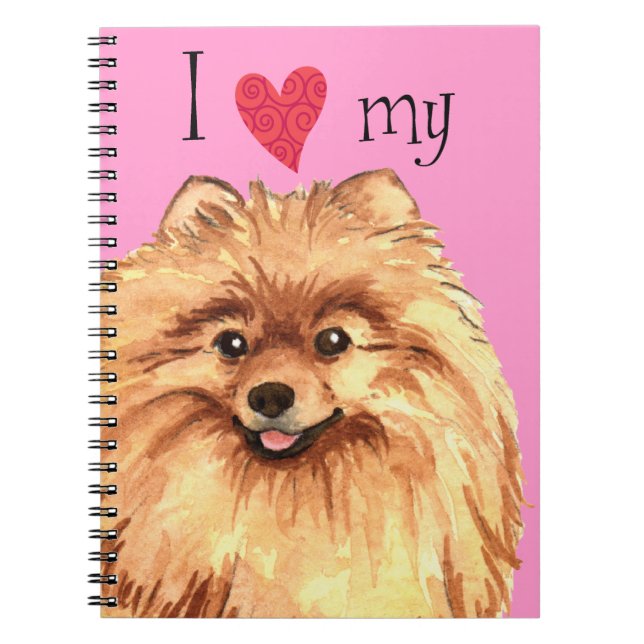 Carnet J'aime mon Pomeranian (Devant)