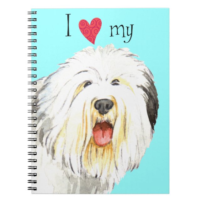 Carnet J'aime mon vieux chien anglais (Devant)