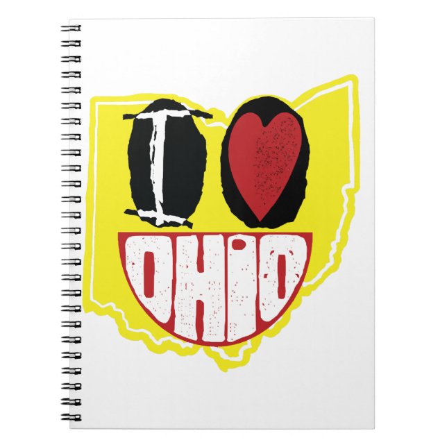 Carnet J'Aime Ohio Sourire Un Visage Heureux (Devant)