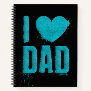 Carnet J'aime papa Typographie de Parties scintillant Tur