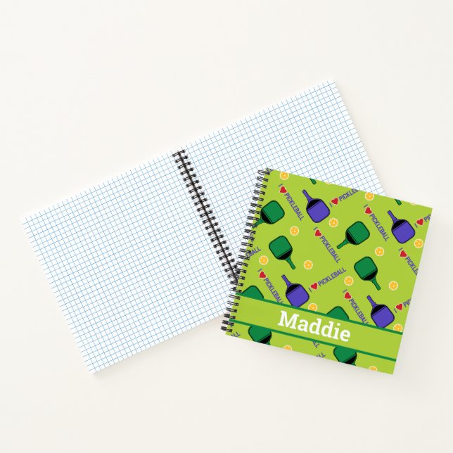 Carnet J'aime Pickleball green Notebook (Intérieur)