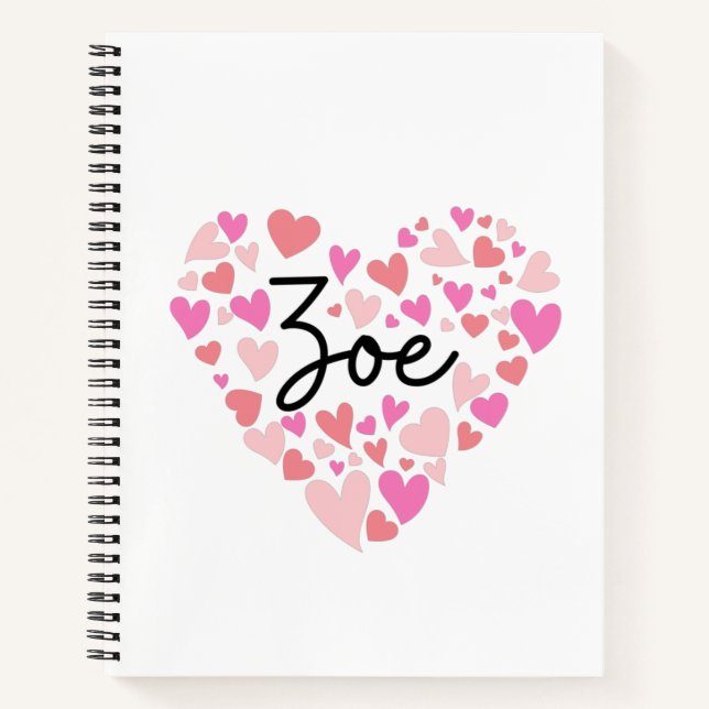 Carnet J'aime Zoe (Devant)